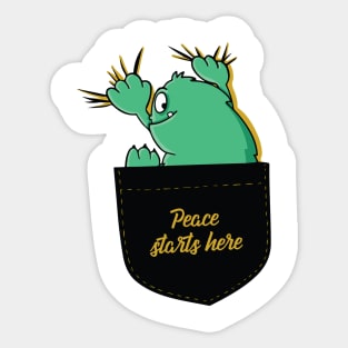 'Peace Starts Here' Radical Kindness Anti Bullying Shirt Sticker